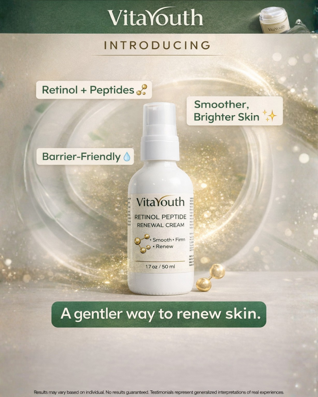VitaYouth™ Retinol + Peptide Renewal Cream for Smoother-Looking Skin