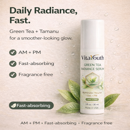 VitaYouth™ Green Tea + Tamanu Oil Radiance Serum for Brighter, Even-Looking Skin