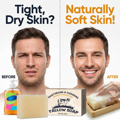 Unscented Beef Tallow Soap Bar for Soft, Comfortable Skin