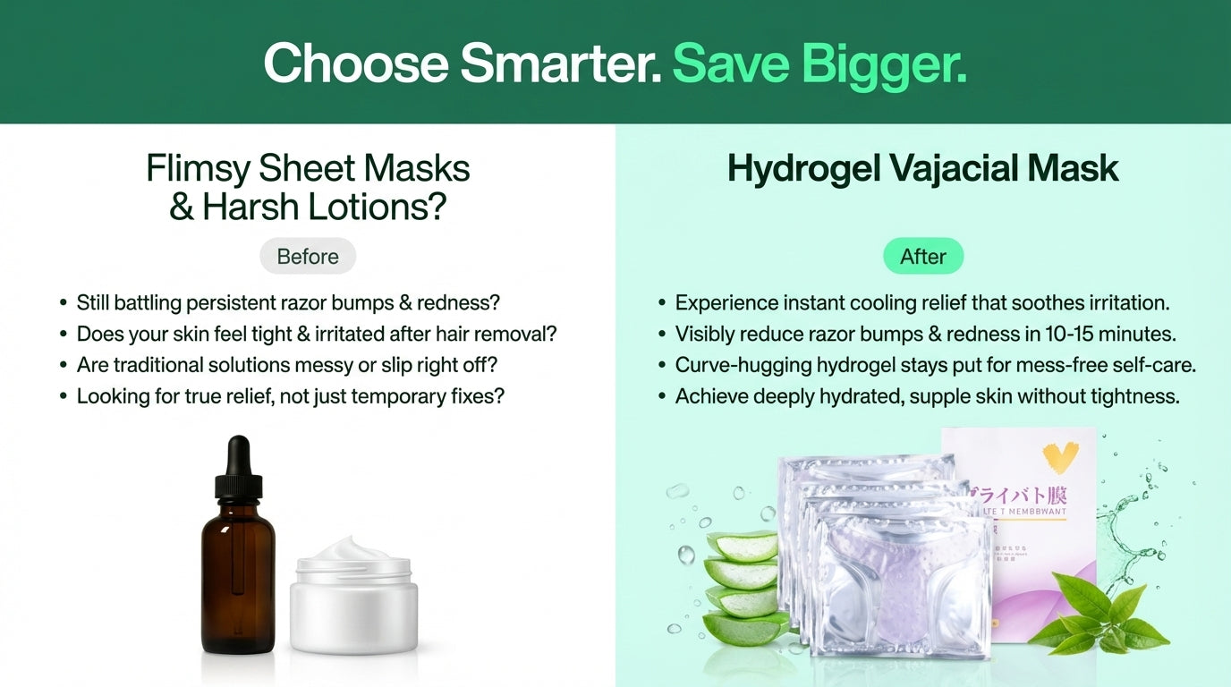 Hydrogel Vajacial Mask for Razor Bumps & Redness Relief